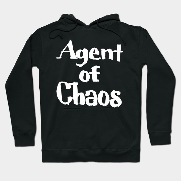 Agent of Chaos - White - Front Hoodie by SubversiveWare